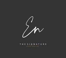 E N EN Initial letter handwriting and  signature logo. A concept handwriting initial logo with template element. vector