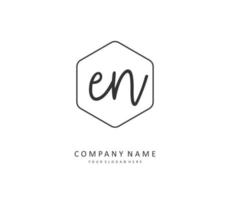 E N EN Initial letter handwriting and  signature logo. A concept handwriting initial logo with template element. vector