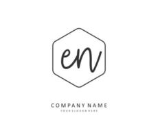 E N EN Initial letter handwriting and  signature logo. A concept handwriting initial logo with template element. vector