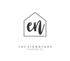 E N EN Initial letter handwriting and  signature logo. A concept handwriting initial logo with template element. vector