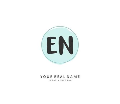 E N EN Initial letter handwriting and  signature logo. A concept handwriting initial logo with template element.