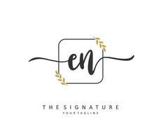 E N EN Initial letter handwriting and  signature logo. A concept handwriting initial logo with template element. vector