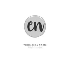 E N EN Initial letter handwriting and  signature logo. A concept handwriting initial logo with template element. vector