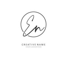 E N EN Initial letter handwriting and  signature logo. A concept handwriting initial logo with template element. vector