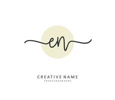 E N EN Initial letter handwriting and  signature logo. A concept handwriting initial logo with template element. vector