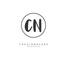 C N CN Initial letter handwriting and  signature logo. A concept handwriting initial logo with template element. vector