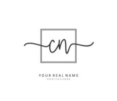 C N CN Initial letter handwriting and  signature logo. A concept handwriting initial logo with template element. vector