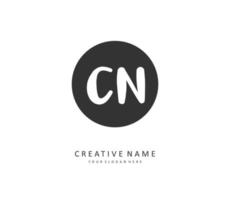 C N CN Initial letter handwriting and  signature logo. A concept handwriting initial logo with template element. vector