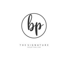 BP Initial letter handwriting and  signature logo. A concept handwriting initial logo with template element. vector