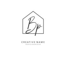 BP Initial letter handwriting and  signature logo. A concept handwriting initial logo with template element. vector