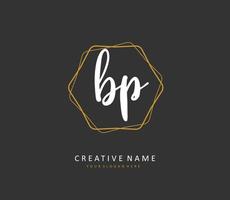 BP Initial letter handwriting and  signature logo. A concept handwriting initial logo with template element. vector