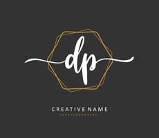 DP Initial letter handwriting and  signature logo. A concept handwriting initial logo with template element. vector