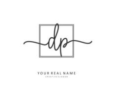 DP Initial letter handwriting and  signature logo. A concept handwriting initial logo with template element. vector