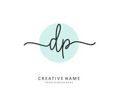 DP Initial letter handwriting and  signature logo. A concept handwriting initial logo with template element. vector