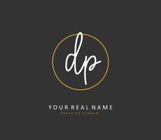 DP Initial letter handwriting and  signature logo. A concept handwriting initial logo with template element. vector