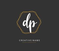 DP Initial letter handwriting and  signature logo. A concept handwriting initial logo with template element. vector