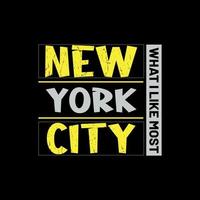 New York City Typography and Minimal T shirt design vector