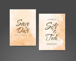 Wedding invitation with abstract watercolor background vector