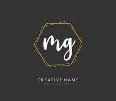 MG Initial letter handwriting and  signature logo. A concept handwriting initial logo with template element. vector