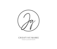 JG Initial letter handwriting and  signature logo. A concept handwriting initial logo with template element. vector