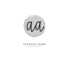 AA Initial letter handwriting and  signature logo. A concept handwriting initial logo with template element. vector