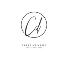 CD Initial letter handwriting and  signature logo. A concept handwriting initial logo with template element. vector