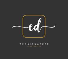 ed inicial letra escritura y firma logo. un concepto escritura inicial logo con modelo elemento. vector