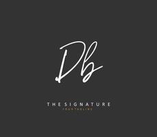 D B DB Initial letter handwriting and  signature logo. A concept handwriting initial logo with template element. vector