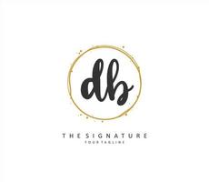 D B DB Initial letter handwriting and  signature logo. A concept handwriting initial logo with template element. vector