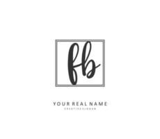 F B FB Initial letter handwriting and  signature logo. A concept handwriting initial logo with template element. vector