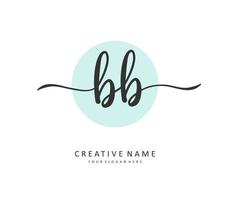 BB  Initial letter handwriting and  signature logo. A concept handwriting initial logo with template element. vector