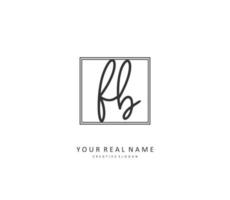 F B FB Initial letter handwriting and  signature logo. A concept handwriting initial logo with template element. vector