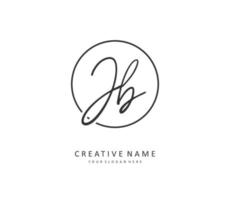 J B JB Initial letter handwriting and  signature logo. A concept handwriting initial logo with template element. vector