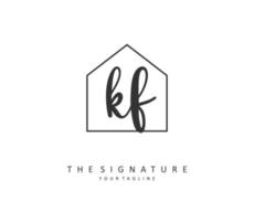 KF Initial letter handwriting and  signature logo. A concept handwriting initial logo with template element. vector