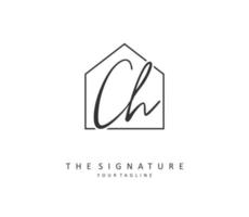 C H CH Initial letter handwriting and  signature logo. A concept handwriting initial logo with template element. vector