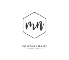 M N MN Initial letter handwriting and  signature logo. A concept handwriting initial logo with template element. vector