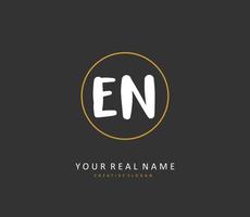 E N EN Initial letter handwriting and  signature logo. A concept handwriting initial logo with template element. vector