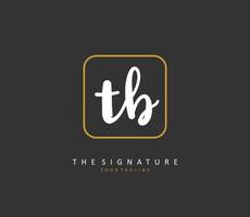 T B TB Initial letter handwriting and  signature logo. A concept handwriting initial logo with template element. vector