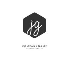 JG Initial letter handwriting and  signature logo. A concept handwriting initial logo with template element. vector