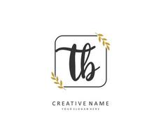 T B TB Initial letter handwriting and  signature logo. A concept handwriting initial logo with template element. vector