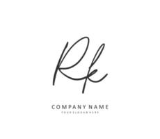 R K RK Initial letter handwriting and  signature logo. A concept handwriting initial logo with template element. vector