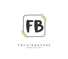 F B FB Initial letter handwriting and  signature logo. A concept handwriting initial logo with template element. vector