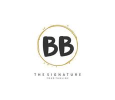 BB  Initial letter handwriting and  signature logo. A concept handwriting initial logo with template element. vector