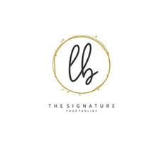 L B LB Initial letter handwriting and  signature logo. A concept handwriting initial logo with template element. vector