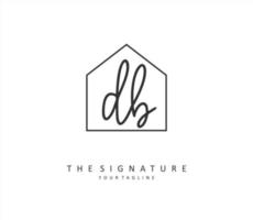 D B DB Initial letter handwriting and  signature logo. A concept handwriting initial logo with template element. vector