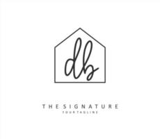 D B DB Initial letter handwriting and  signature logo. A concept handwriting initial logo with template element. vector