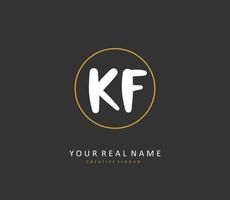 kf inicial letra escritura y firma logo. un concepto escritura inicial logo con modelo elemento. vector