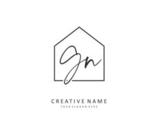 G N GN Initial letter handwriting and  signature logo. A concept handwriting initial logo with template element. vector