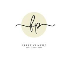 FP Initial letter handwriting and  signature logo. A concept handwriting initial logo with template element. vector