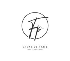 FP Initial letter handwriting and  signature logo. A concept handwriting initial logo with template element. vector